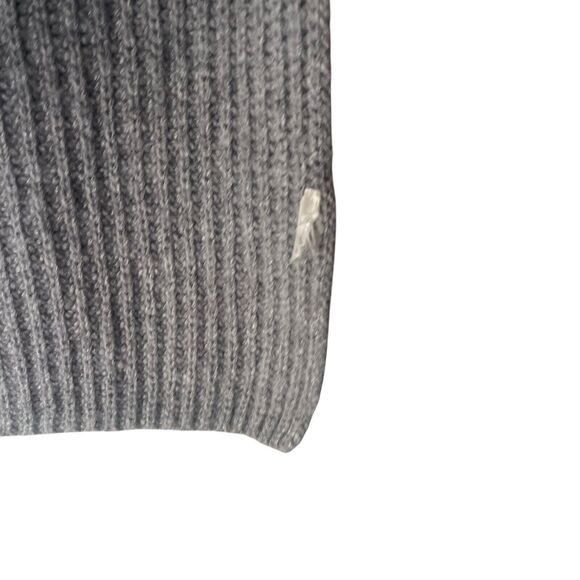 J.O.A. Los Angeles Large Gray Turtleneck Sleeveless Cable Knit Poncho Sweater - Picture 5 of 9
